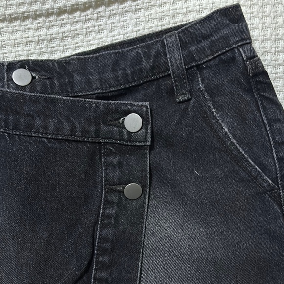 Altar’d State Asymmetrical Black Jean Skort - Picture 2 of 4